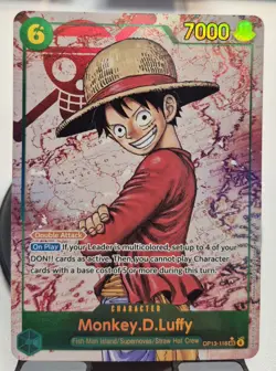 Monkey D Luffy OP13-118 SEC RED Alt Art One Piece Carrying On His Will Foil - Image 1