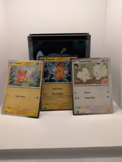 Pokemon TCG Paldea Evolved Pawmo, Pawmi, & Tandemaus Cosmos Holo Promo Set - Image 1
