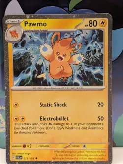 Pokemon TCG Paldea Evolved Pawmo, Pawmi, & Tandemaus Cosmos Holo Promo Set - Image 4