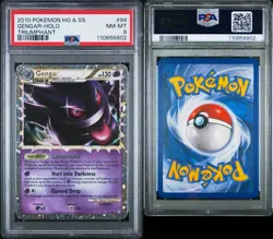 2010 Pokemon Gengar Prime HGSS Triumphant #94 Ultra Rare Holo PSA 8 MINT LOW POP - Image 3