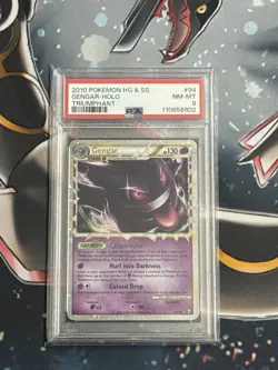 2010 Pokemon Gengar Prime HGSS Triumphant #94 Ultra Rare Holo PSA 8 MINT LOW POP - Image 4