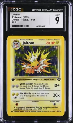 CGC 9 Jolteon 1st Edition Holo Rare Jungle 1999 Pokemon Card #4 - Image 1