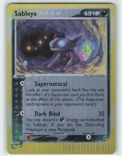 2003 Pokemon, Sandstorm, #10/100 Sableye, Reverse Holo Rare MP - Image 1