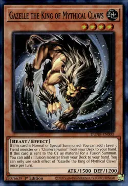 Yu-Gi-Oh! Gazelle The King Of Mythical Claws 1st DUNE-EN003 Super Rare NM/LP x1 - Image 1