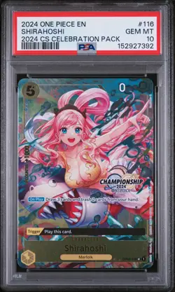 2024 ONE PIECE CHAMPIONSHIP 2024 CELEBRATION PACK #116 SHIRAHOSHI PSA 10 - Image 1