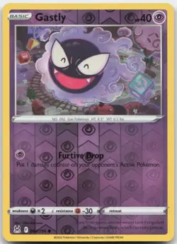 Gastly 064/196 Reverse Holo SWSH11: Lost Origin Pokemon Card NM - Image 1