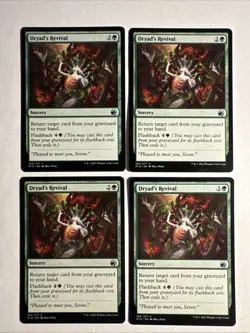 4x Mtg Innistrad Midnight Hunt Dryad‘s Revival NM/M Magic The Gathering - Image 1