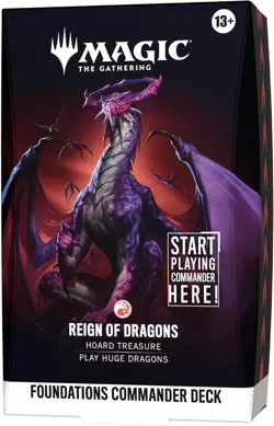 Magic The Gathering Foundations Commander Deck Reign of Dragons SEALED MTG TCG - Image 1