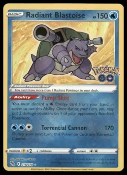 Radiant Blastoise Holo Radiant Rare Pokemon GO 018/078 NM - Image 1