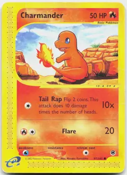 Charmander 97/165 Common Expedition Base Set Pokemon Damaged - Image 1