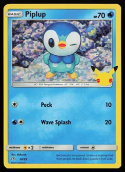 Piplup 020/025 McDonald's 25th Anniversary Promos Holo POKEMON NM 2021 - Image 1