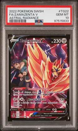 2022 POKEMON SWORD & SHIELD ASTRAL RADIANCE #TG22 FULL ART/ZAMAZENTA V PSA 10 - Image 1