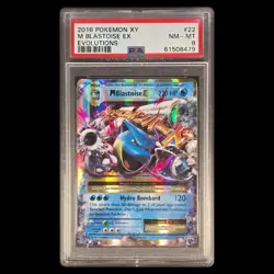 MEGA BLASTOISE EX PSA 8 2016 POKEMON XY EVOLUTIONS #22/108 HOLO 8479 - Image 1