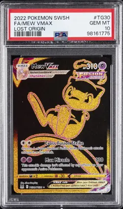 2022 POKEMON SWORD & SHIELD LOST ORIGIN #TG30 FULL ART/MEW VMAX PSA 10 - Image 1