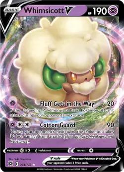Whimsicott V (064/172) Ultra Rare | Pokemon SWSH Brilliant Stars | Near Mint - Image 1