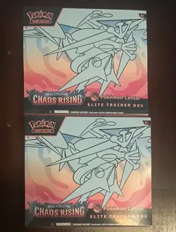 Lot of (2) Pokemon Center Chaos Rising Elite Trainer Boxes SEALED PC ETBs - Image 1