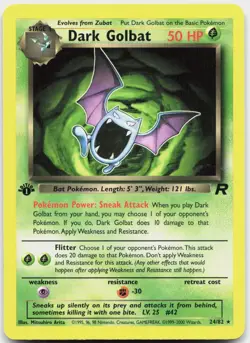 Dark Golbat 24/82 Rare Team Rocket Pokemon 1st Edition Lightly Played - Image 1