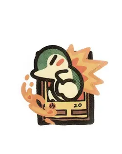 Pokemon Derpy Fan Art Mini Card Sticker 1.25" Cyndaquil - Image 1