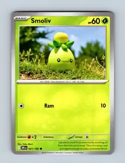 Smoliv 021/182 Common Destined Rivals Pokemon Near Mint - Image 1