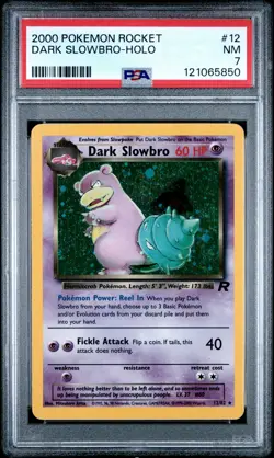 2000 POKEMON ROCKET #12 DARK SLOWBRO-HOLO PSA 7 - Image 1