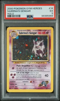 2000 POKEMON GYM HEROES HOLO #14 SABRINA'S GENGAR PSA 5 - Image 1