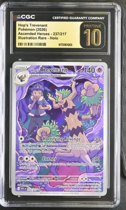 2026 POKEMON ASC HEROES ILLUSTRATION RARE #237 HOP'S TREVENANT CGC 10 PRISTINE - Image 1