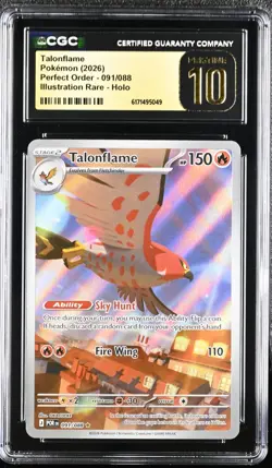 Pokemon Talonflame 091/088 Illustration Rare Perfect Order CGC 10 PRISTINE - Image 1