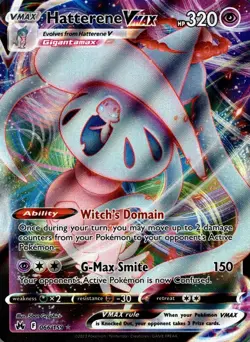 Hatterene VMAX 066/159 Holo VMAX Rare Crown Zenith Pokemon Near Mint - Image 1