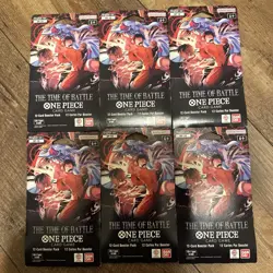 One Piece TCG: The Time Of Battle Sleeved Booster Pack OP-16 (Lot of 6) - Sealed - Image 1