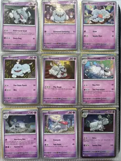 Pokemon Card Species Set Lot - 9x Unique Cards / Greavard Family - Image 1