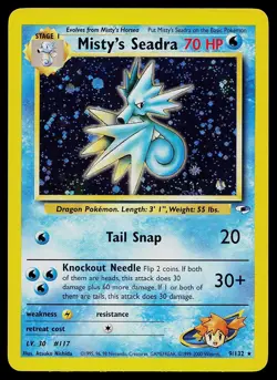 Pokemon Card - Misty's Seadra Gym Heroes Prerelease Promo 9/132 Holo Rare - Image 1