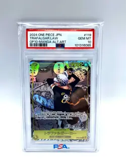 One Piece Card game TCG Trafalgar Law OP10-119 Alternate Art Manga PSA 10 - Image 1