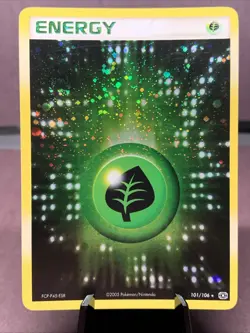 Pokemon TCG Grass Energy 101/106 EX Emerald Set Full Art Holo Rare LP - Image 1