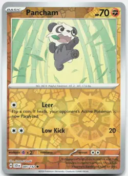 Pancham 85/142 Common Stellar Crown Pokemon Reverse Holo Near Mint - Image 1