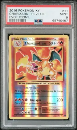 Pokemon 2016 XY Evolutions Charizard Reverse Holo 11/108 - PSA 9 - Image 1