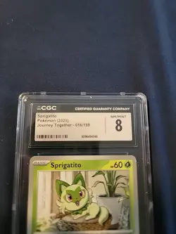 Pokemon Sprigatito 016/159 Sv09: Journey Together Regular CGC Graded 8 - Image 2