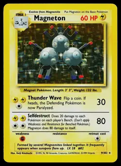 Pokemon Card - Magneton Base Set 9/102 Holo Rare - Image 1