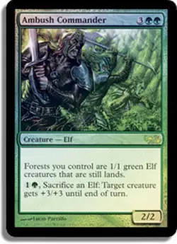 Ambush Commander - Foil Magic mtg Heavy Play, English Duel Decks: Elves vs Gobli - Image 1