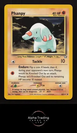 Phanpy 43/111 Uncommon Neo Genesis Pokemon Unlimited Lightly Played - Image 1