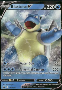 Blastoise V SWSH101 Holo Promo Sword & Shield Promo Pokemon Lightly Played - Image 1
