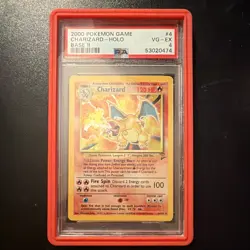 Pokemon TCG Charizard Holo Base Set 4/102 PSA 4 English 2000 - Image 1