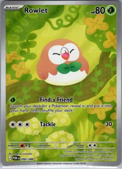 Rowlet 090/088 Holo Illustration Rare Perfect Order Pokemon Near Mint - Image 1