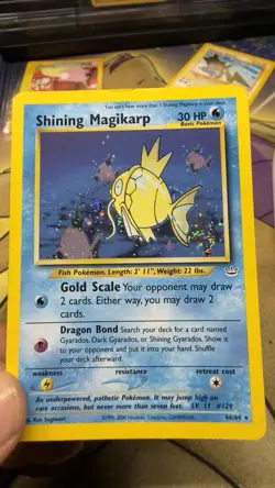 Pokemon TCG Shining Magikarp Double Holo Card Neo Revelation 66/64 SWIRL MP/HP - Image 1
