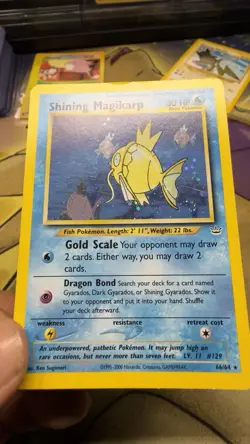 Pokemon TCG Shining Magikarp Double Holo Card Neo Revelation 66/64 SWIRL MP/HP - Image 3