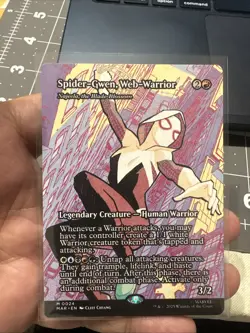 MTG Spider-Gwen, Web-Warrior - Najeela, the Blade-Blossom (Borderless - Image 1
