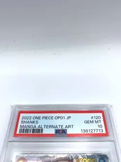 PSA 10 Shanks OP01-120 SEC Parallel Manga Alt Art ONE PIECE Card game Japanese - Image 3