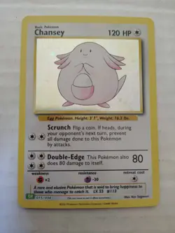 Chansey Trading Card Game Classic Holo Card 015/034 English Pokemon TCG - Image 1
