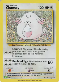 Chansey Holo Classic Collection Trading Card Game Classic 015/034 NM - Image 1