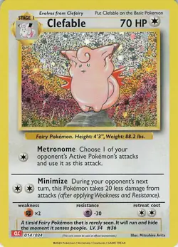 Clefable Holo Classic Collection Trading Card Game Classic 014/034 NM - Image 1