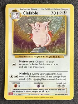 🧚 Clefable 014/034 NM Trading Card Game Classic Holo Pokemon - Image 1